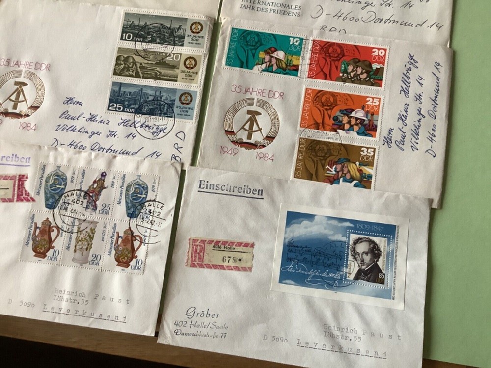 German Democratic Republic postal stamps covers 12 items Ref A1429