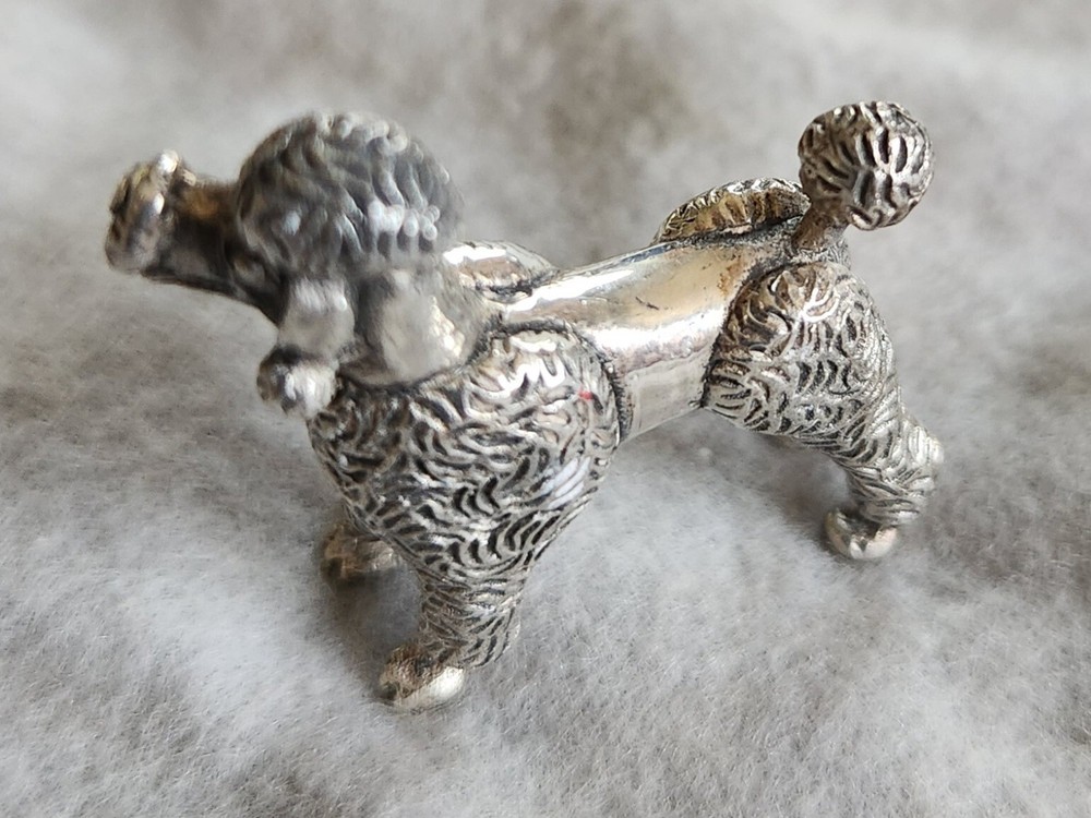 KIRK & SON Solid Cast Sterling Silver Miniature Figurine Poodle