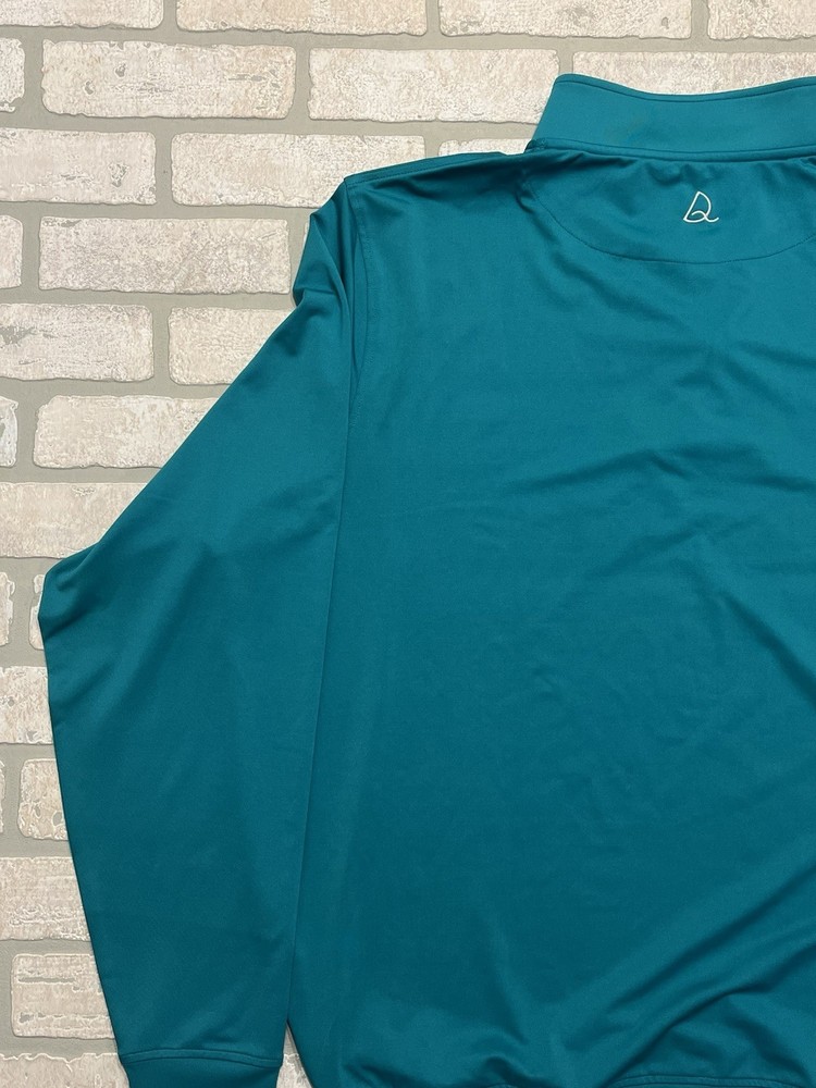 DEOLAX Golf 1/4 Zip Mens 2XL Turquoise Pullover Performance Stretch Comfort NWT