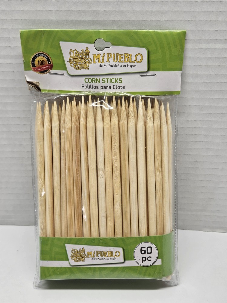 60 PC Bamboo Corn Sticks. Palillos Para Elote
