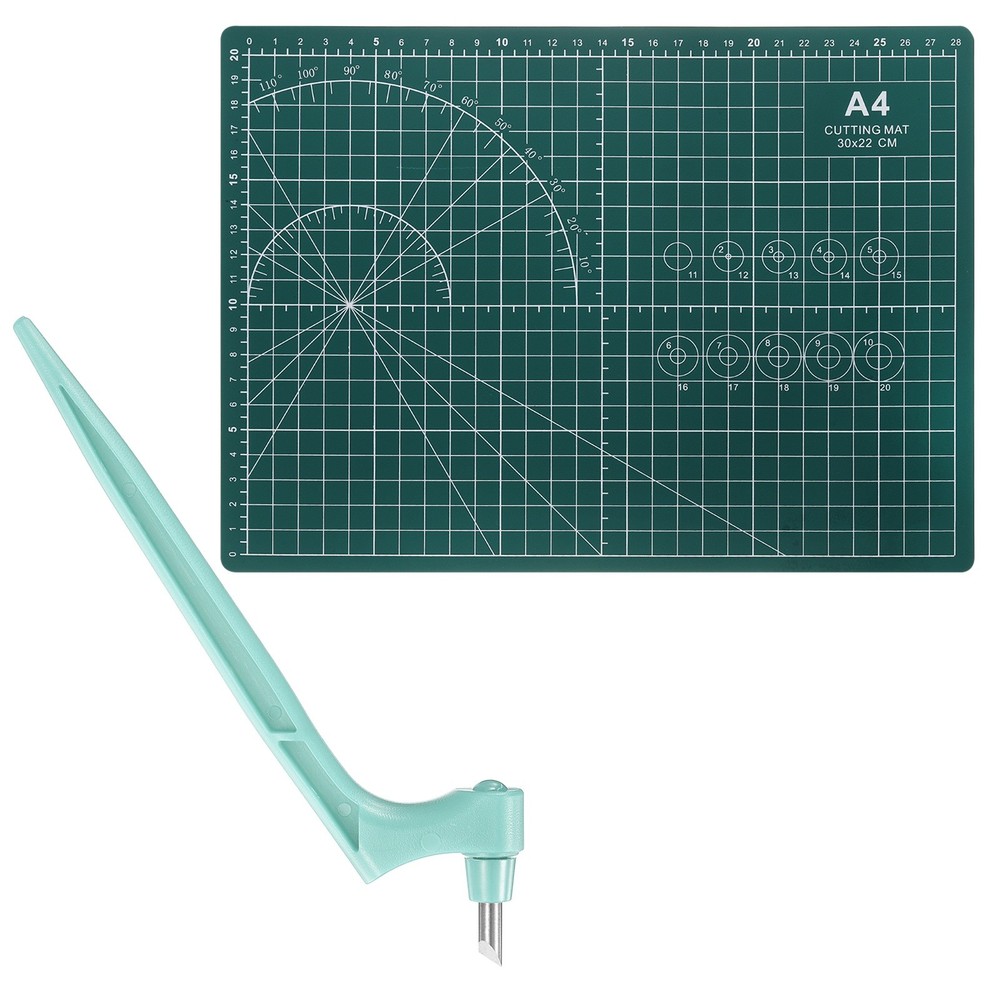 Craft Cutting Tools 30 Degree Blades 360° Rotating Blade with Mat, Light Blue