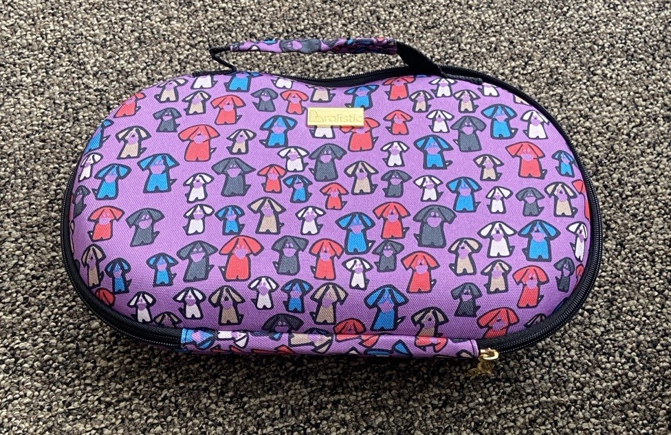 Bra Storage Case Dog Print Zipper Handle