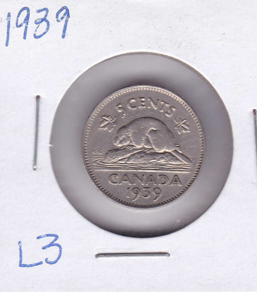 1939 Canada 5 Cents L3