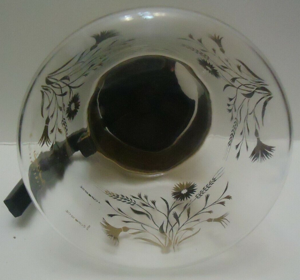 Vintage David Douglas 6 Cup Flameproof Ice Tea Maker Gold Wheat Thistle Pattern