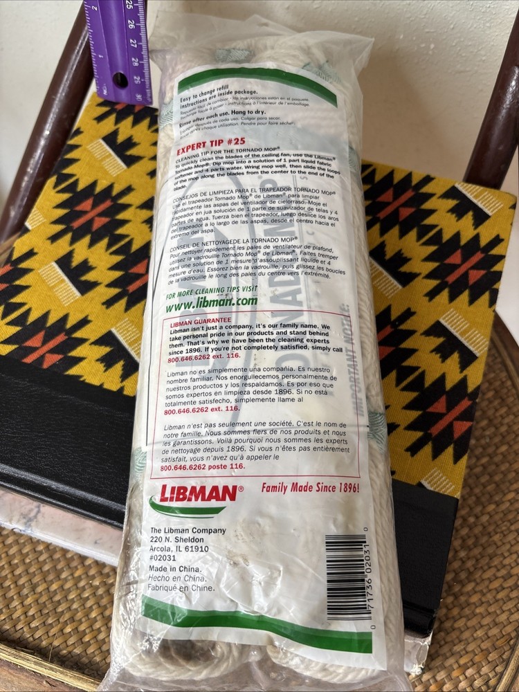 Libman Tornado Mop Refill #2031 Fits Mop #2030 New