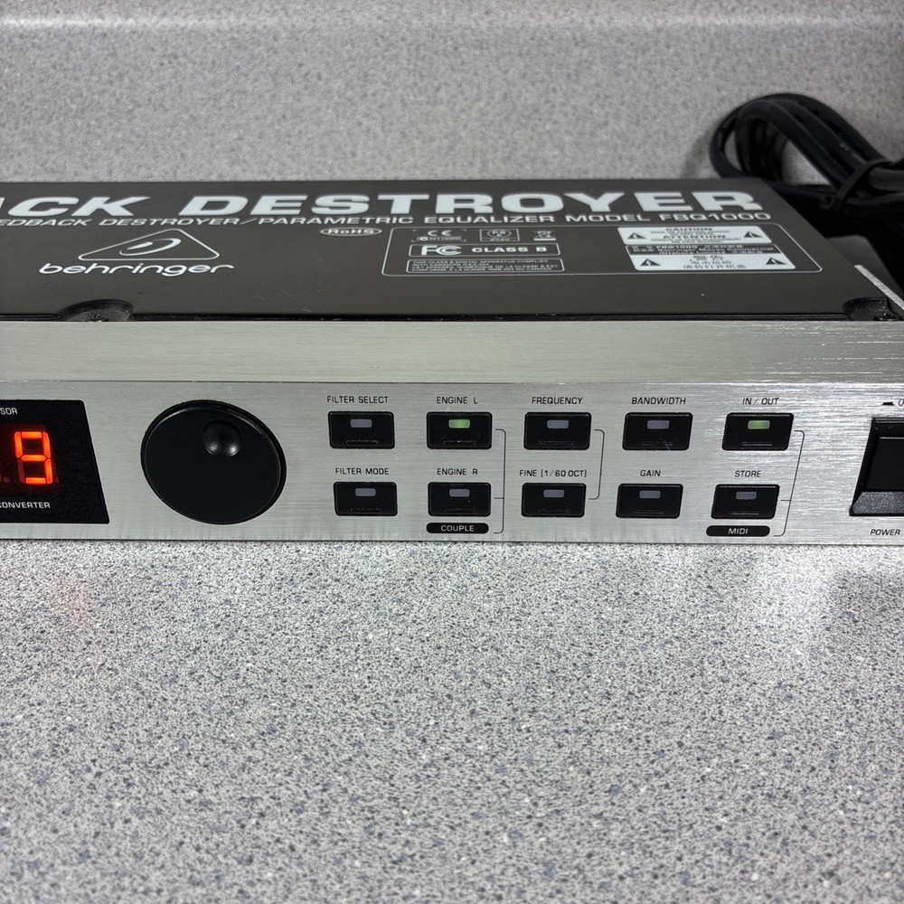 Behringer Feedback Destroyer FBQ1000 Rack Mount Parametric Equalizer Ultra Fast