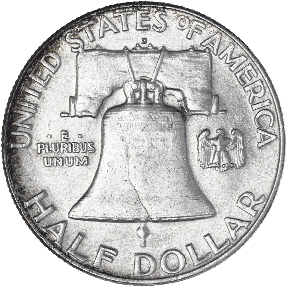 1960 D Franklin Half Dollar About Uncirculated 90% Silver