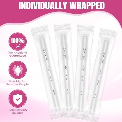 60 Pack Disposable Vaginal Applicators for Lubricants, Creams & Suppositories, S