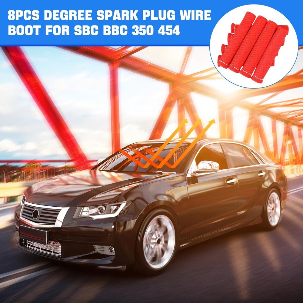 8 Spark Plug Boot Protector 2500° Spark Plug Heat Sleeve Wire Covers Header Boot