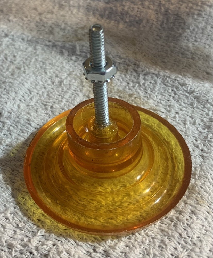 antique drawer pull cabinet knob art deco bakelite Amber 2 3/8” diameter