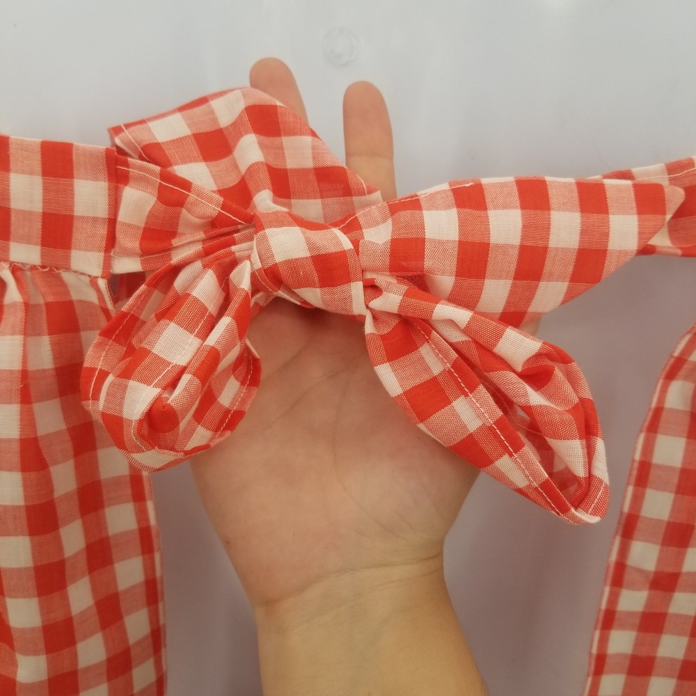 Vintage 1950's Gingham Red Check Apron with Pockets