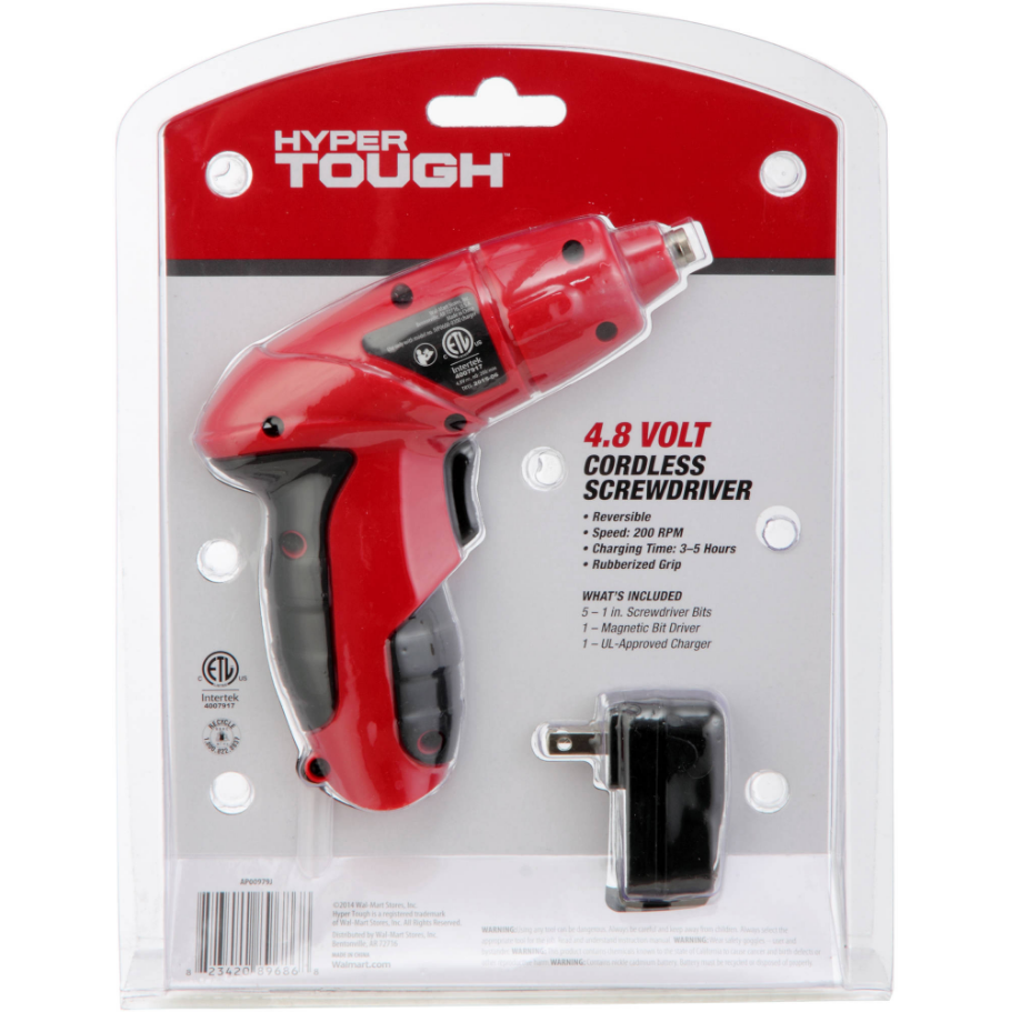 NEW Cordless Rechargeable Power Tool Screwdriver w/ 5pc Bit Set and Driver