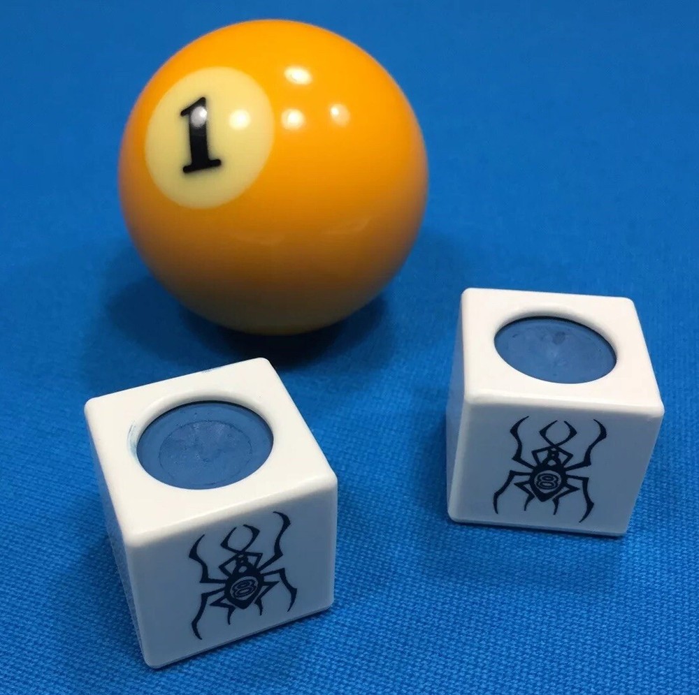( 2) Billiard Pool Cue Chalk Box Holder " Spider “