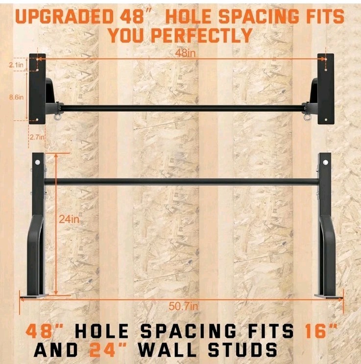 Pull up Bar Wall Mounted - 600 Lbs Heavy Duty Strength Training. Upgraded 2025