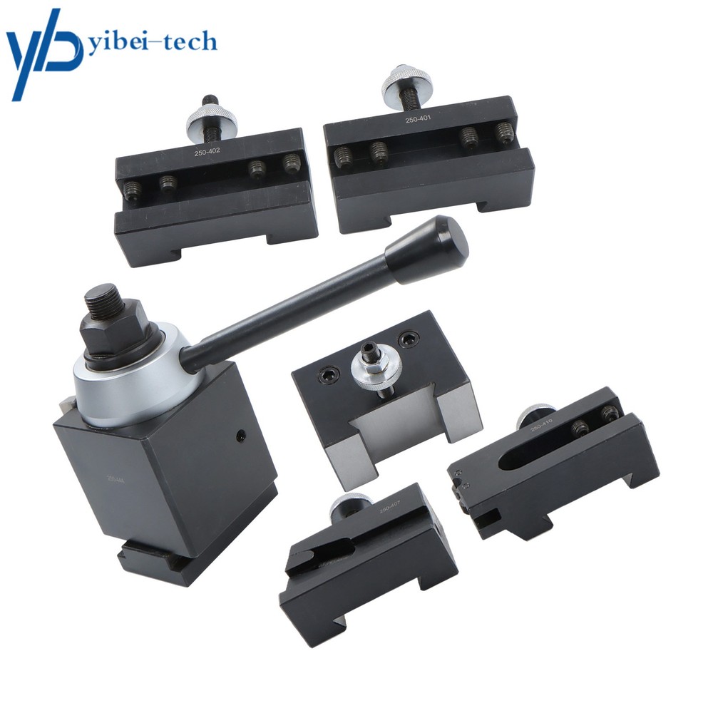 For 14" - 20" Lathe Swing 6Pcs CA 250-444 Wedge Type Quick Change Tool Post Set