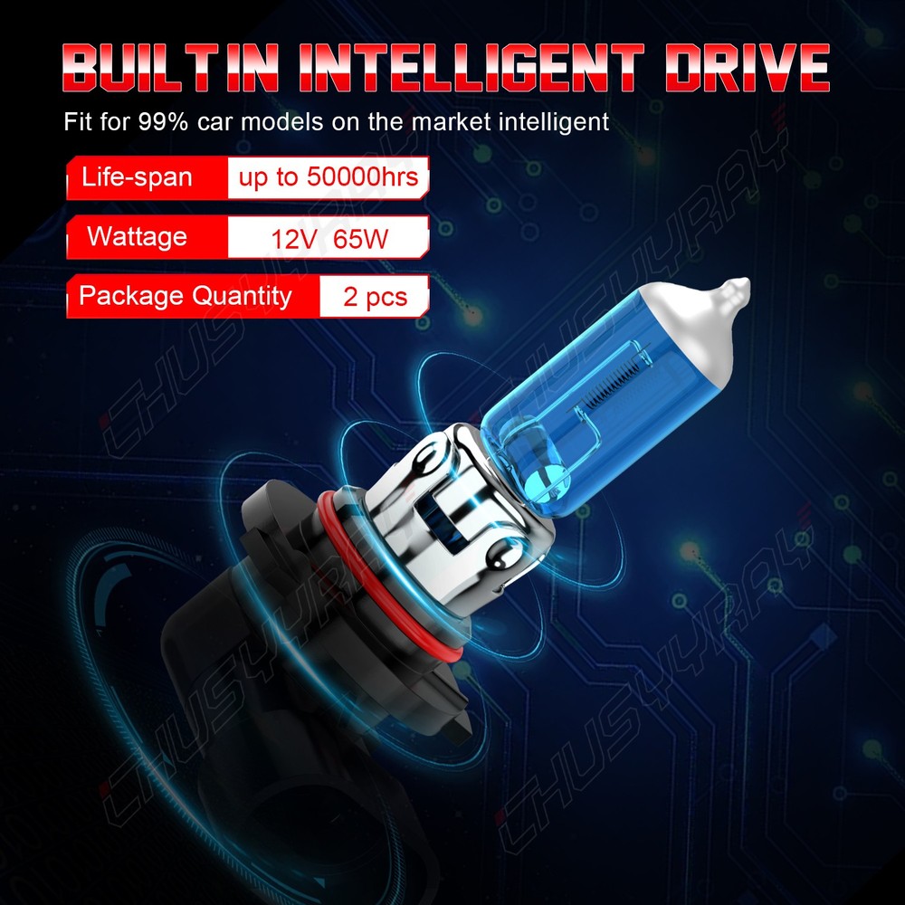 9005 Halogen Headlight Super Bright Bulbs Kit White 6000K High Beam NEW 2PCS