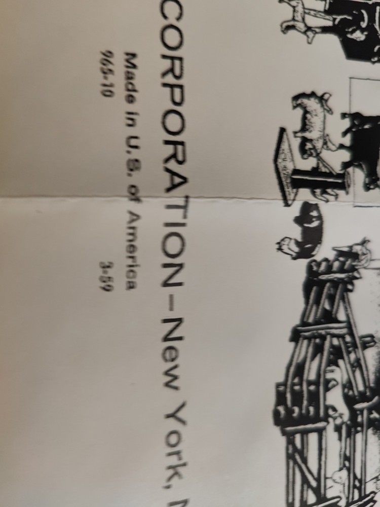 Lionel 965 Farm Set Instructions Dated 3/59