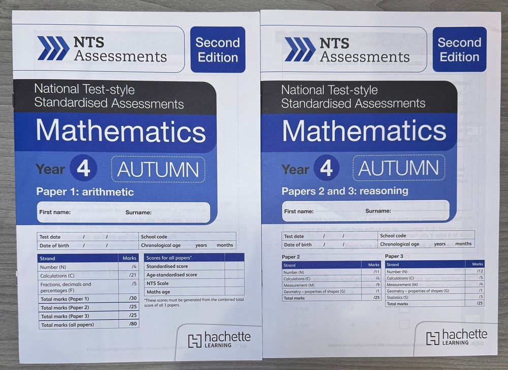 NTS Assessment Maths Yr 4 AUTUMN - SECOND EDITION.