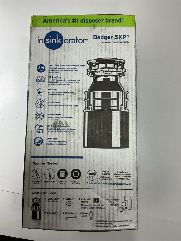 InSinkErator BADGER5XP Badger 5XP Garbage Disposal .75 HP