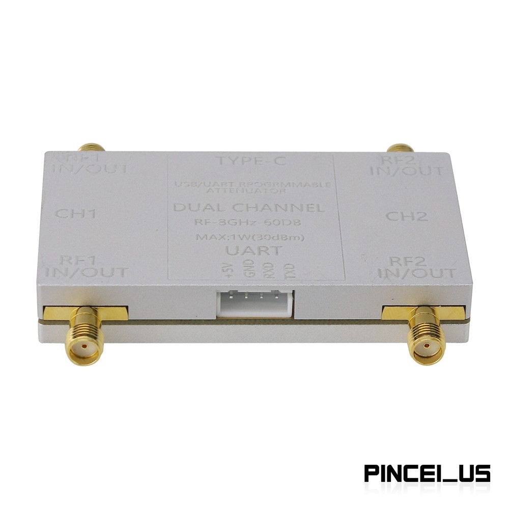 RF-8GHz-60DB Dual Channel Programmable Attenuator (Main Unit + Type-C Cable) pe6