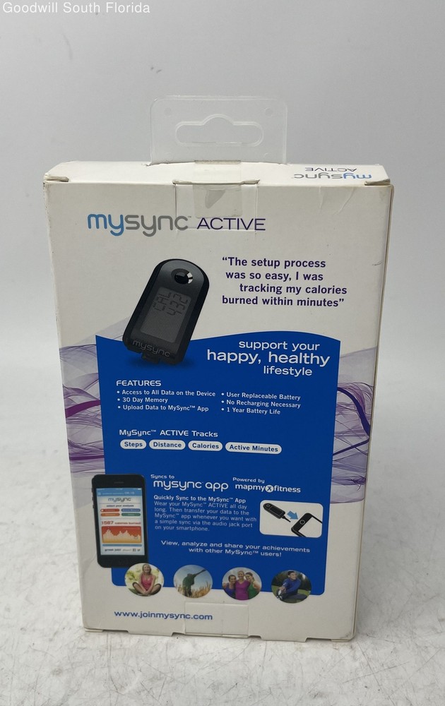 Mysync Black Activity Tracker For Pedometer Step Counter Calories Sleep