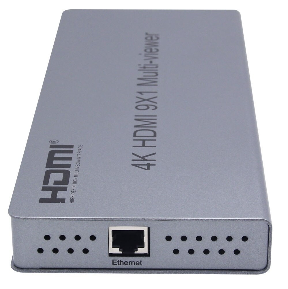 4K 9x1 HDMI Quad Multi-viewer 9 Channel Seamless Switch Screen Splitter Divider