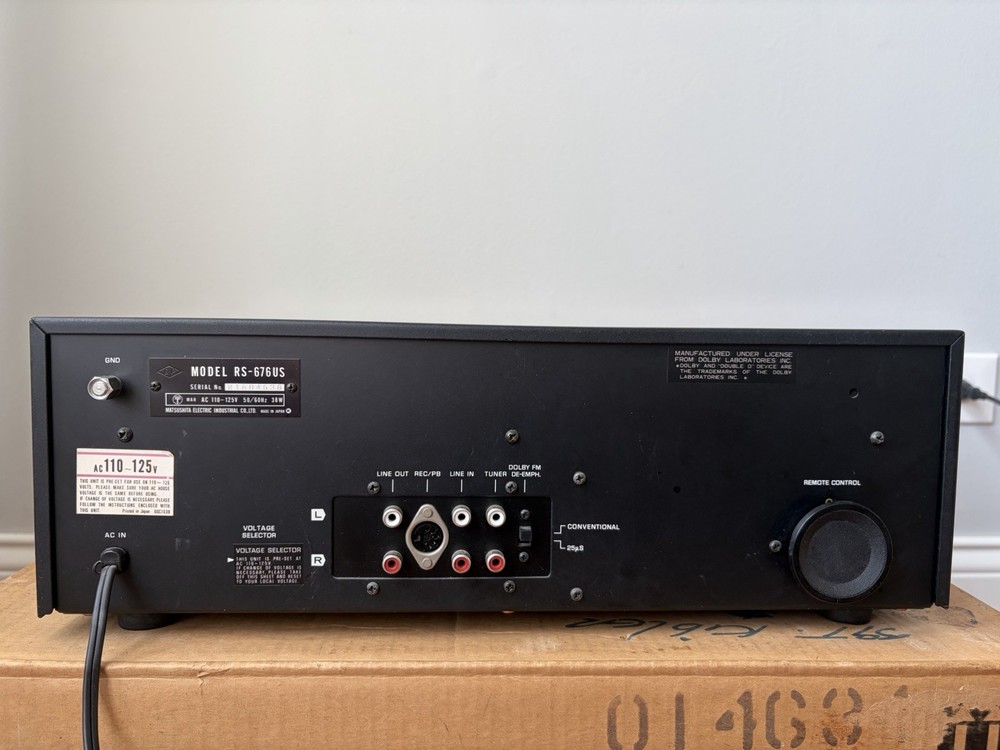 Technics RS-676US Cassette Tape Deck Original Box and Paperwork Multi Voltage