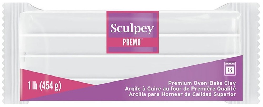 Sculpey Premo Polymer Clay 1lb-White - 3 Pack
