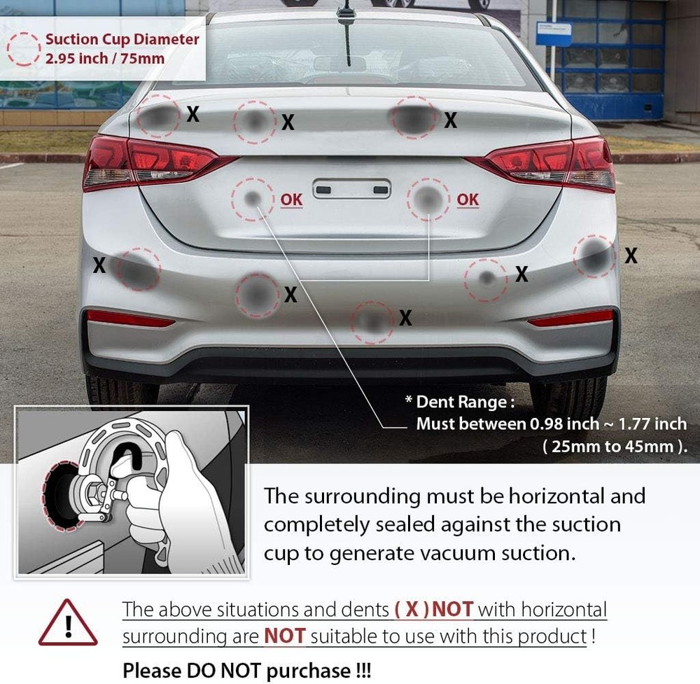 Powerful Suction Cup Aluminum Dent Puller - 2.95 inches