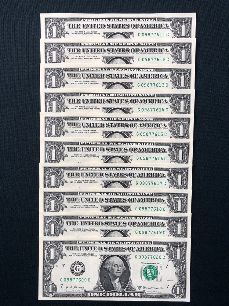 (1) YOUR CHOICE - 5 DIGIT - "UNC" - DESCENDING LADDER NOTE - SEE DESCRIPTION