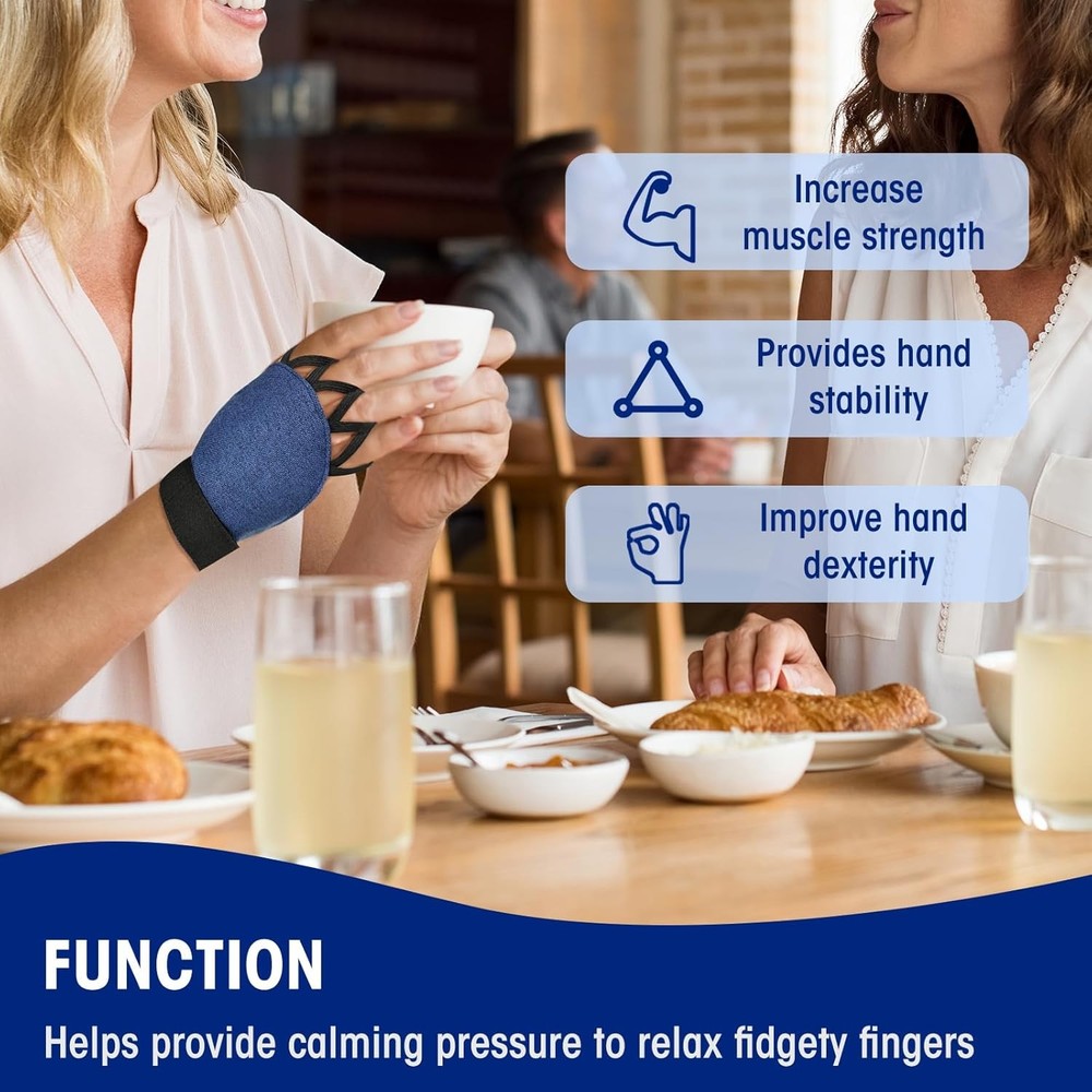Zipcase Medium Size Weighted Gloves for Tremors to Provide Hand Medium, Blue