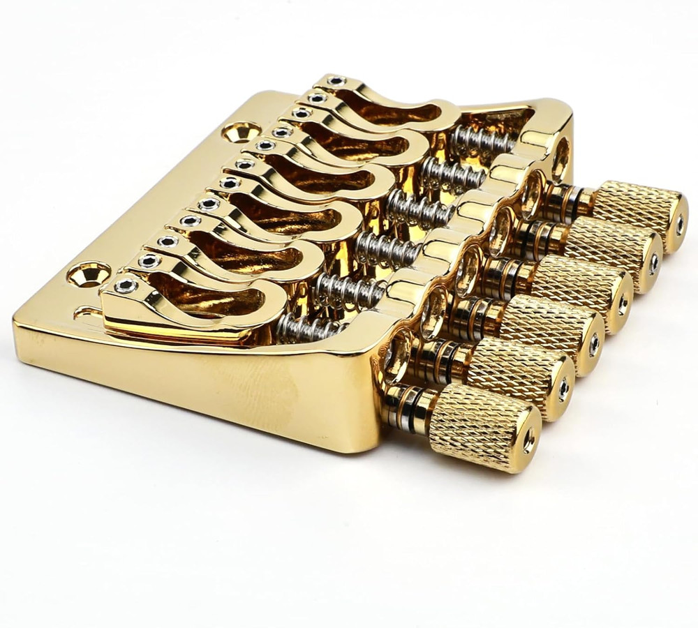 Gold 6 String Headless Guitar Fixed Bridge System Set