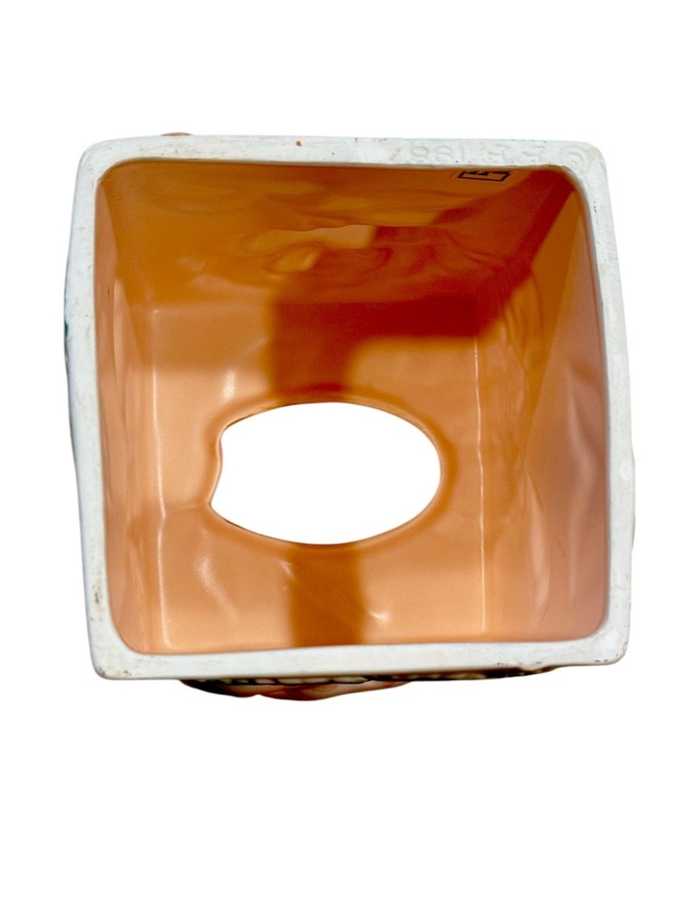 Fitz And Floyd 1987 Blushing Rose Ceramic Tissue Box Cover & Soap Dish Set