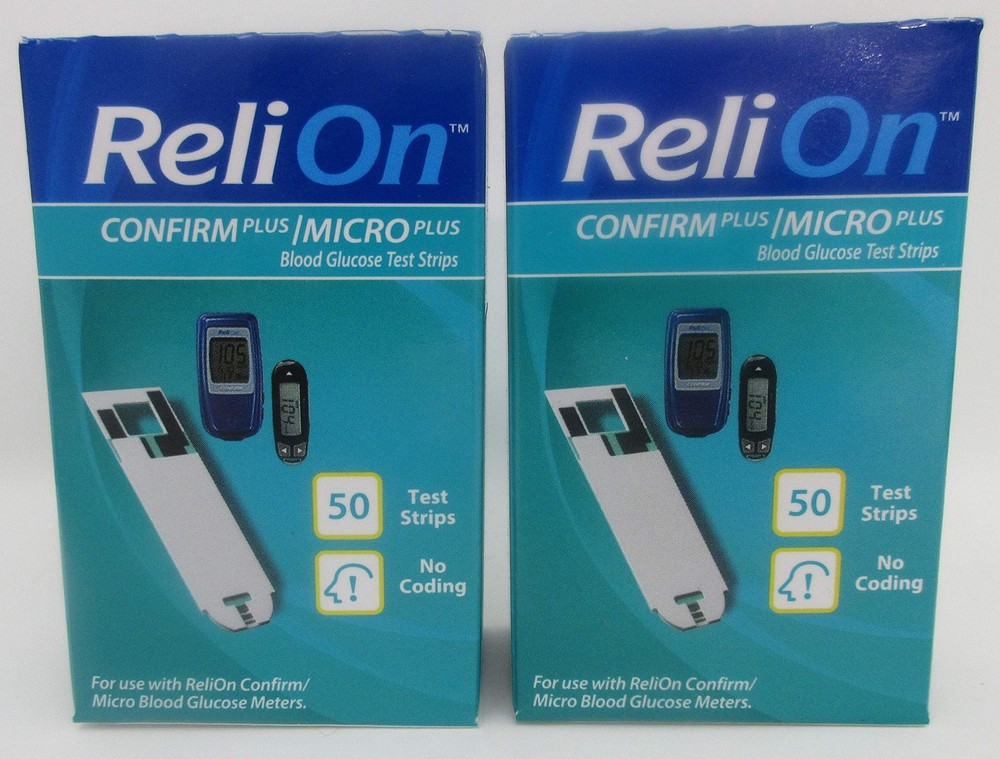 ReliOn Confirm Plus/Micro Plus Blood Glucose Test Strips - 100 ct (Two 50 ct...