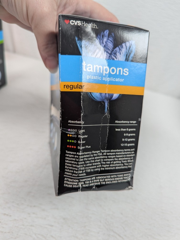CVS Health - Plastic Tampons - Regular, Super, Light - 4 Boxes
