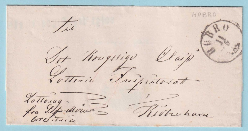 DENMARK - STAMPLESS COVER MAILED FROM SKANDERBORG TO KØBENHAVN - D015