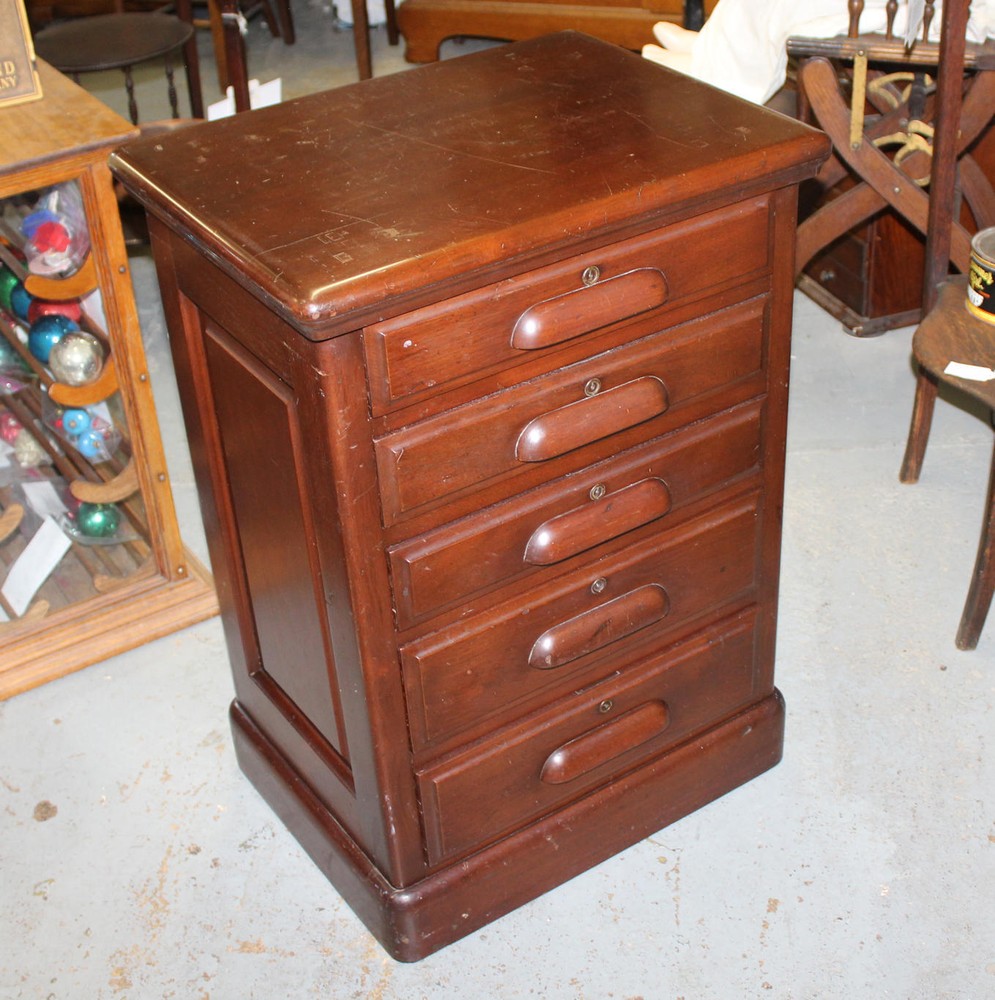 Antique Mahogany 5 drawer Office Helper Stand