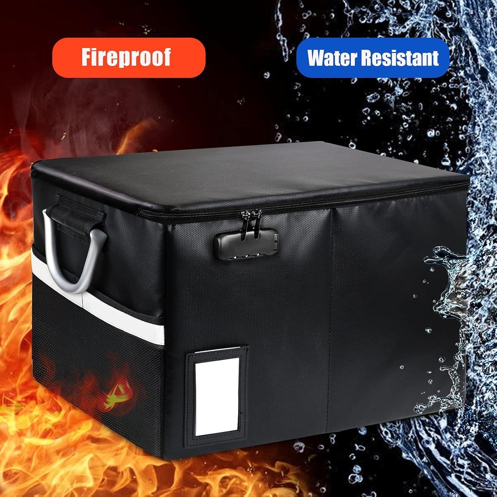 Fireproof Document Box Fireproof File Box W/ Lids Important Document Organizer