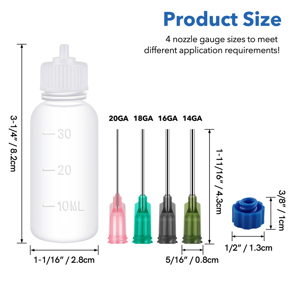 24pcs/Pack Empty Plastic Squeezable Dropper Bottles Fine Tip Glue Applicator Set