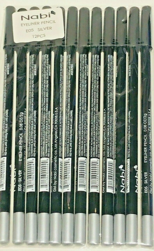 NABI EYELINER PENCIL E05 SILVER 12 PCS 7.5" LONG