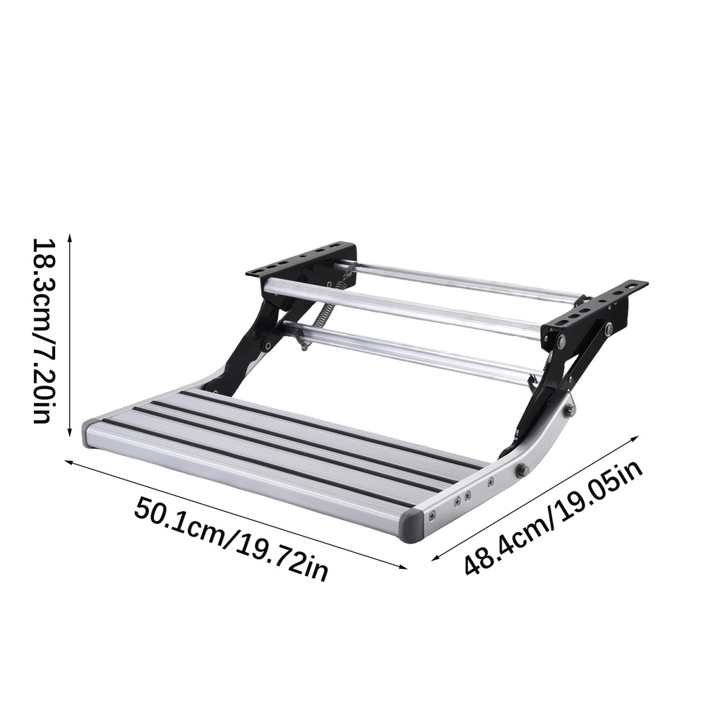 RV Step 20in Folding Manual Camper Steps Single Drop Down RV Stool 330Lbs Load