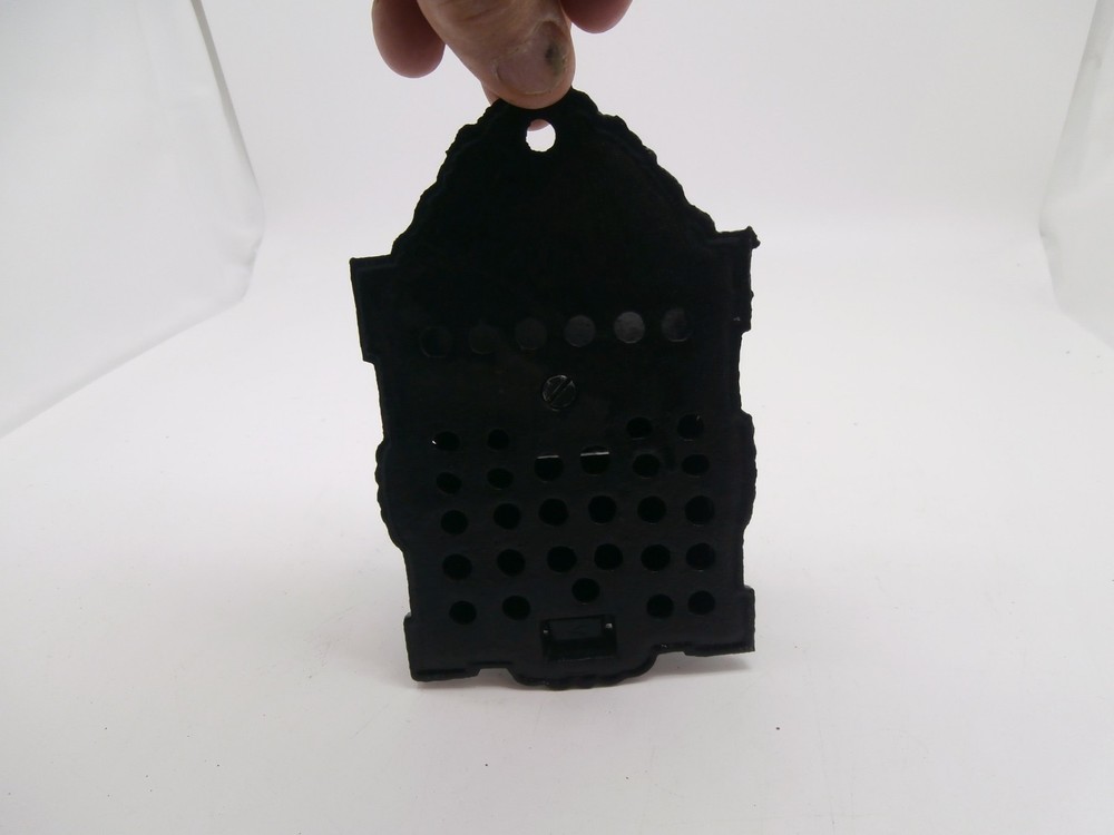 ANTIQUE CAST IRON WALL MOUNT MATCH SAFE HOLDER