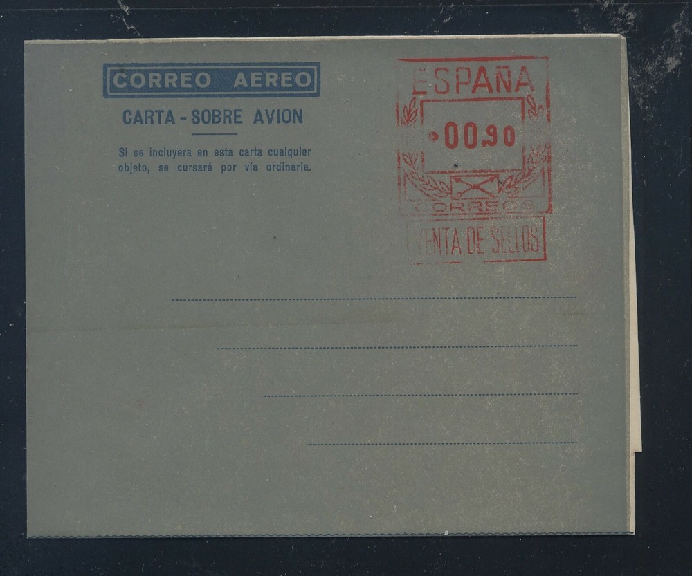 Spain  air letter sheet  unused