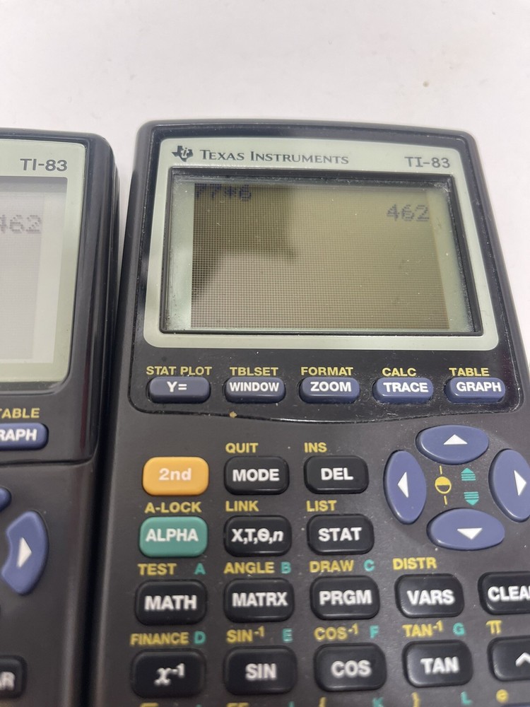 2 Texas Instruments TI-83 Graphing Calculators With Covers