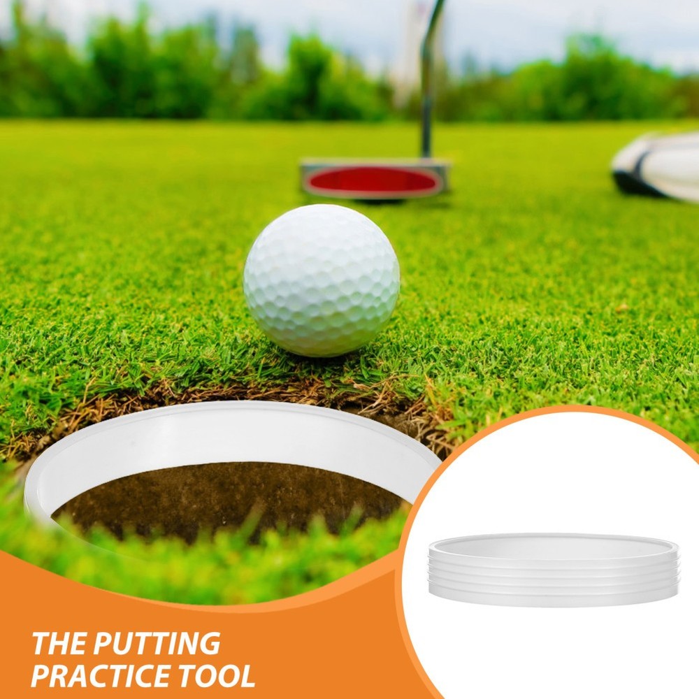 8pcs Putting Ring - White Plastic Golf Practice Hole Rings - Putting Cup Covers