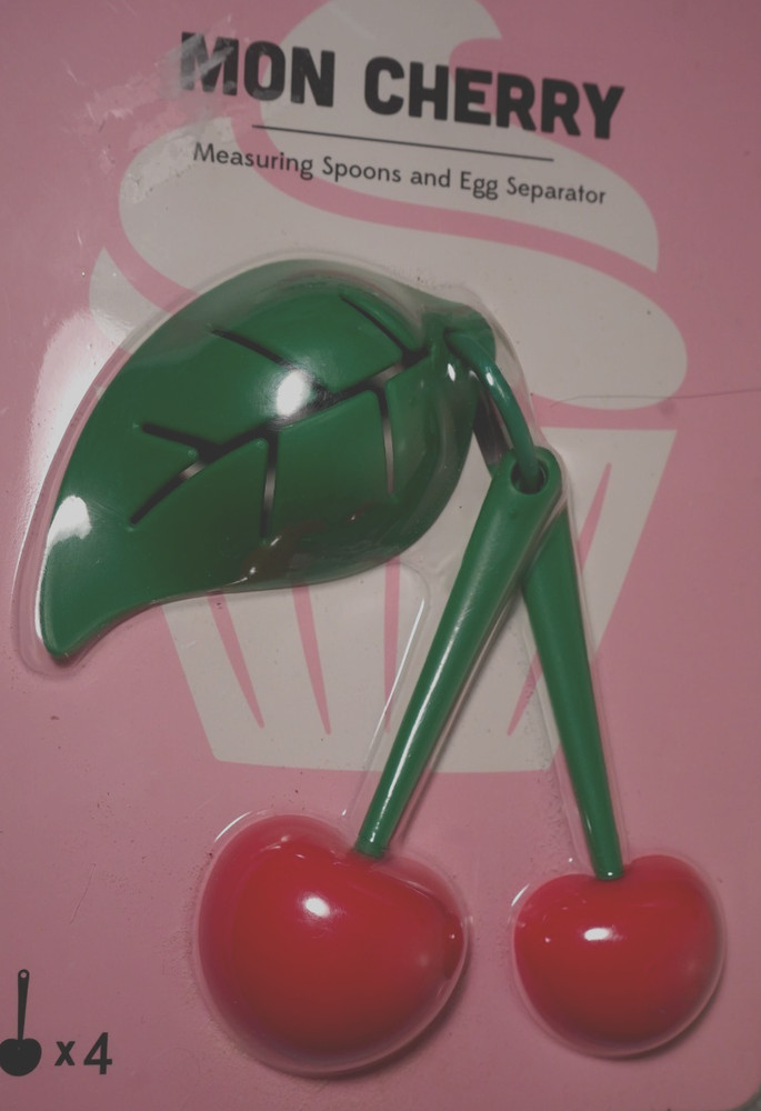 Mon Cherry Measuring Spoons and Egg Separator Set Slightly Damaged Packaging