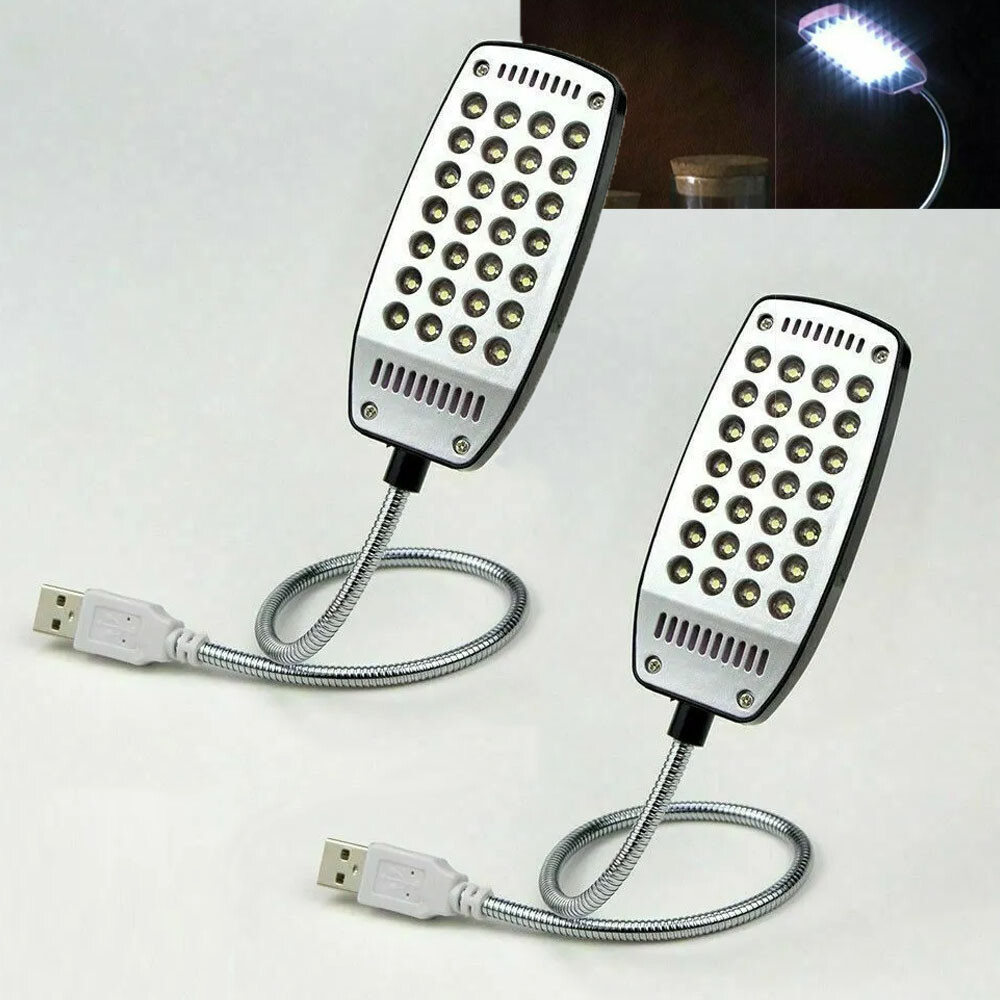 2Pcs Flexible 28LED USB Light Lamp For Laptop PC Computer Notebook Reading Light
