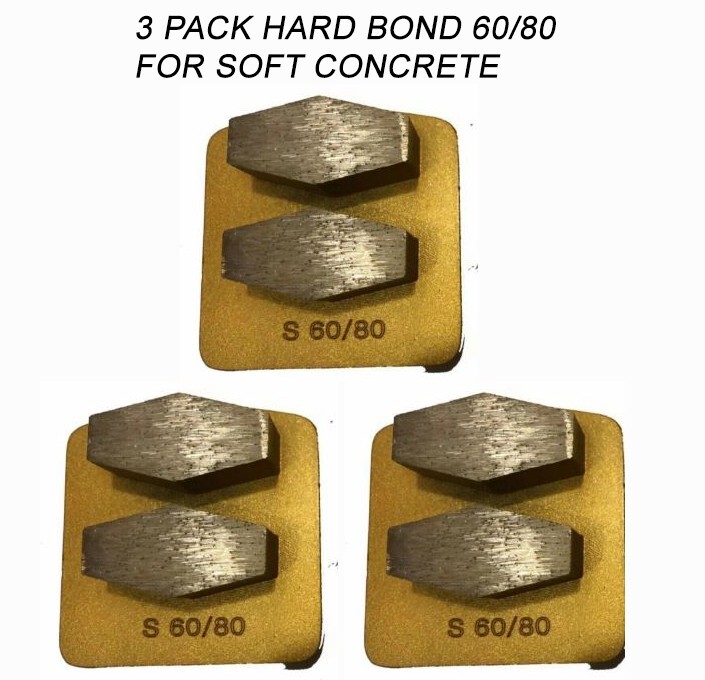 3-pack! Husqvarna-Compatible Diamond Grinding Disc For SOFT Surface, Grit 60/80