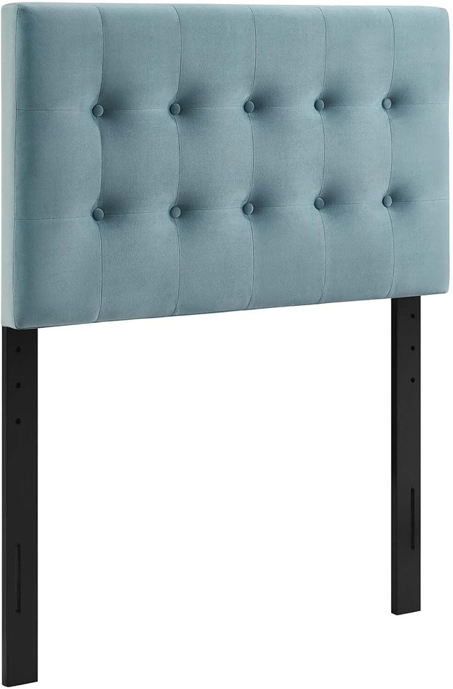Modway Emily Twin Biscuit Tufted Performance Velvet Headboard, Light Blue