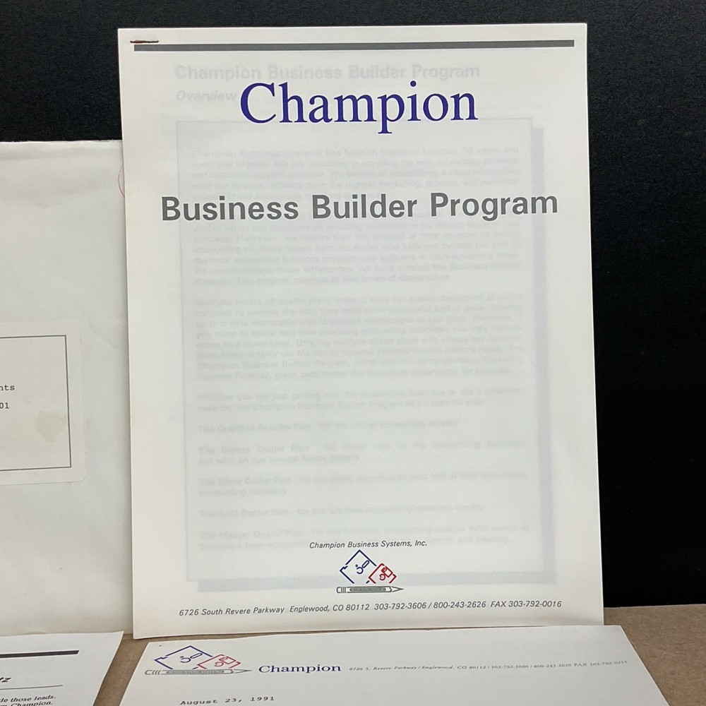 Champion Accounting Software Business Builder Program Vintage Computing